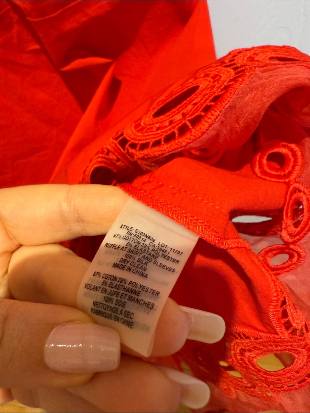 Elie Tahari Red Ruffled Sleeve Midi Dress - Picture 4 of 5